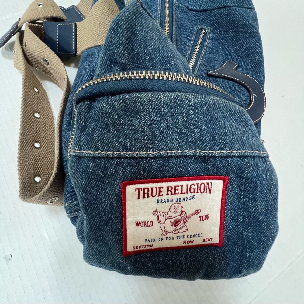 True Religion Boho Crossbody bag Womens Purse DENIM BLUE Shoulder - Picture 9 of 12
